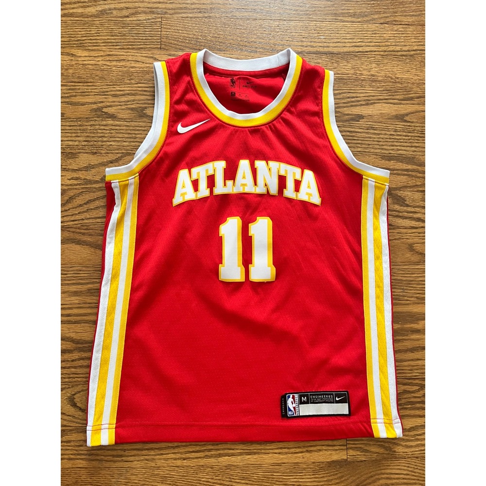 Nike NBA Atlanta Hawks Trae Young 11 Swingman Jersey Kids Medium Red BZ2P